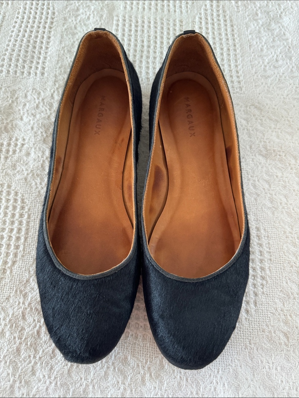 Margaux Black Calf Hair Classic Ballet Flats
